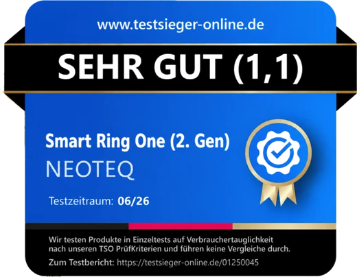 testsieger-online.de: SEHR GUT (1,1) – Smart Ring One (2. Gen)